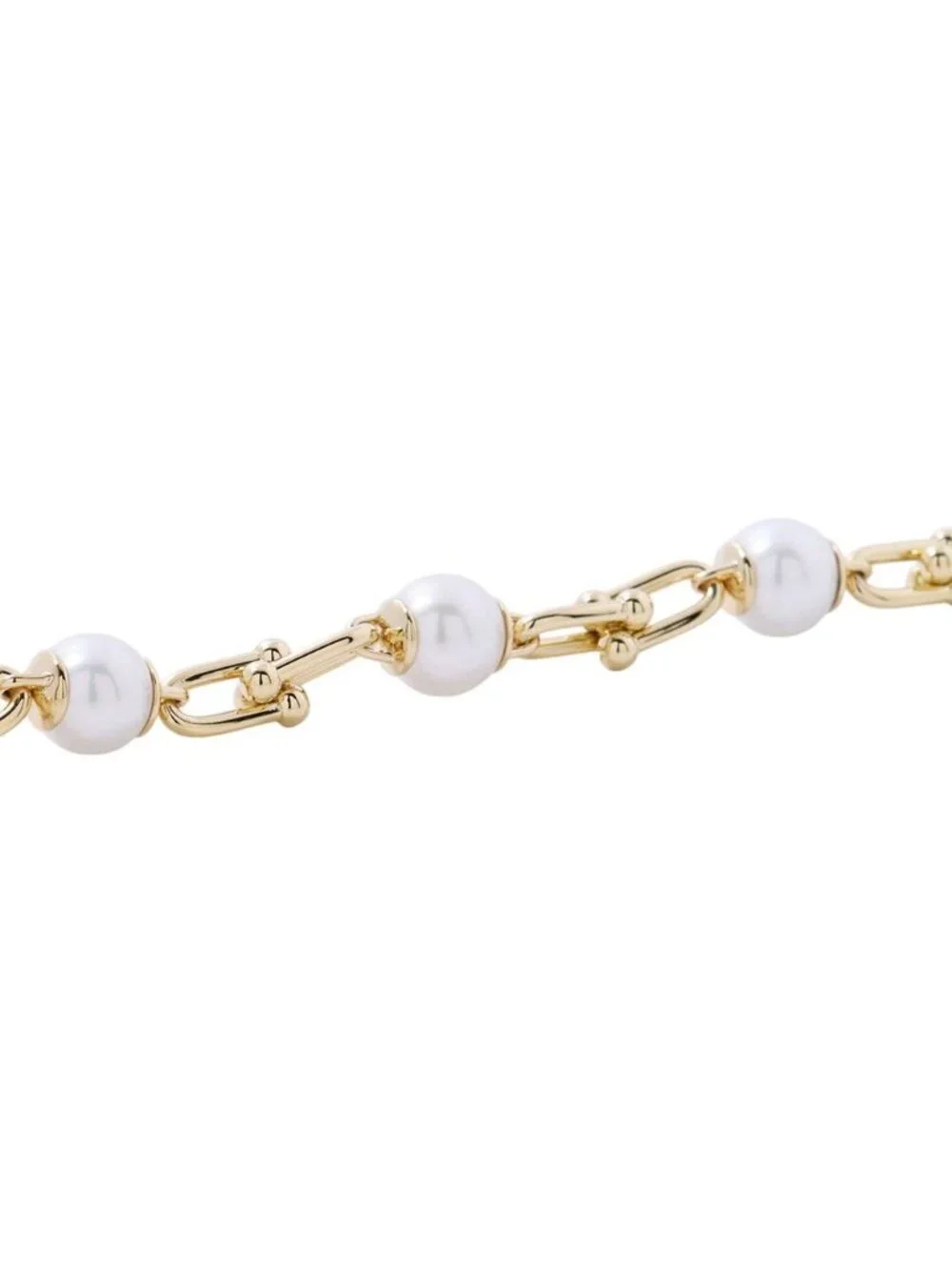 Tiffany & Co Bracelet HardWear Link Pearl Large Fresh Water 18k Yellow Gold